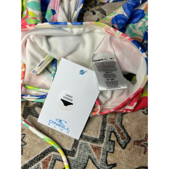 Oneill Tropical One piece Square open back NWT Colorful Swimsuit Floral Bikini - Picture 7 of 9